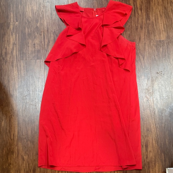 Charming Charlie Red Ruffle Mini Dress - Picture 1 of 3